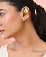 Thumbnail for Jewels Nest Gold-Tone Abstract Leaf Linear Drop Earrings For Women | Minimal Modern Jewellery - Distacart
