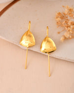 Thumbnail for Jewels Nest Gold-Tone Abstract Leaf Linear Drop Earrings For Women | Minimal Modern Jewellery - Distacart