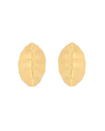 Thumbnail for Jewels Nest Gold-Tone Textured Leaf Stud Earrings For Women | Minimal Modern Jewellery - Distacart
