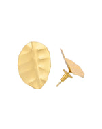 Thumbnail for Jewels Nest Gold-Tone Textured Leaf Stud Earrings For Women | Minimal Modern Jewellery - Distacart