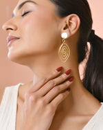 Thumbnail for Jewels Nest Gold-Tone Spiral Drop Earrings For Women - Distacart