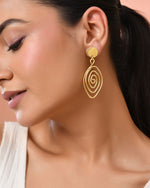 Thumbnail for Jewels Nest Gold-Tone Spiral Drop Earrings For Women - Distacart
