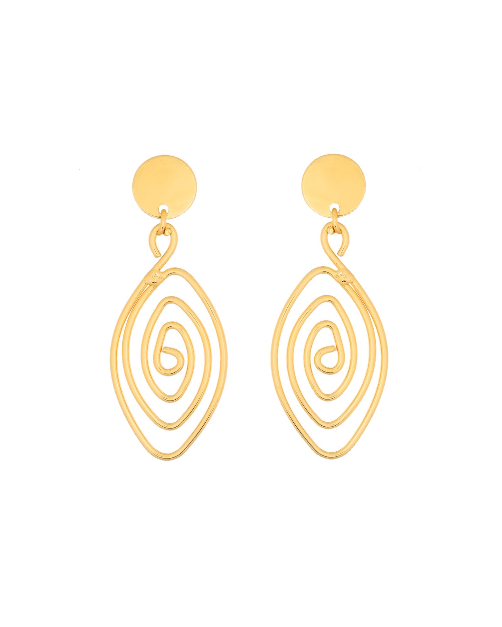 Jewels Nest Gold-Tone Spiral Drop Earrings For Women - Distacart