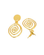 Thumbnail for Jewels Nest Gold-Tone Spiral Drop Earrings For Women - Distacart