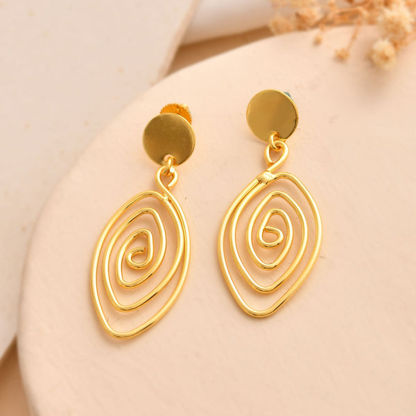 Jewels Nest Gold-Tone Spiral Drop Earrings For Women - Distacart
