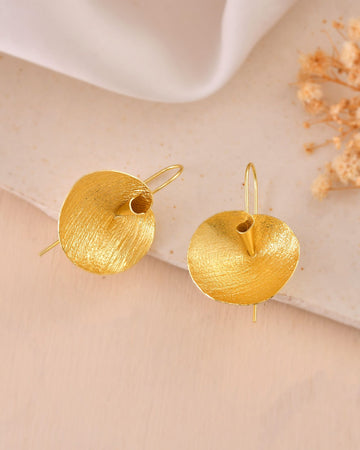 Jewels Nest Gold-Tone Textured Disc Drop Earrings For Women - Distacart