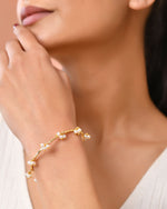 Thumbnail for Jewels Nest Gold-Tone Pearl Charm Adjustable Kada Bracelet For Women - Distacart
