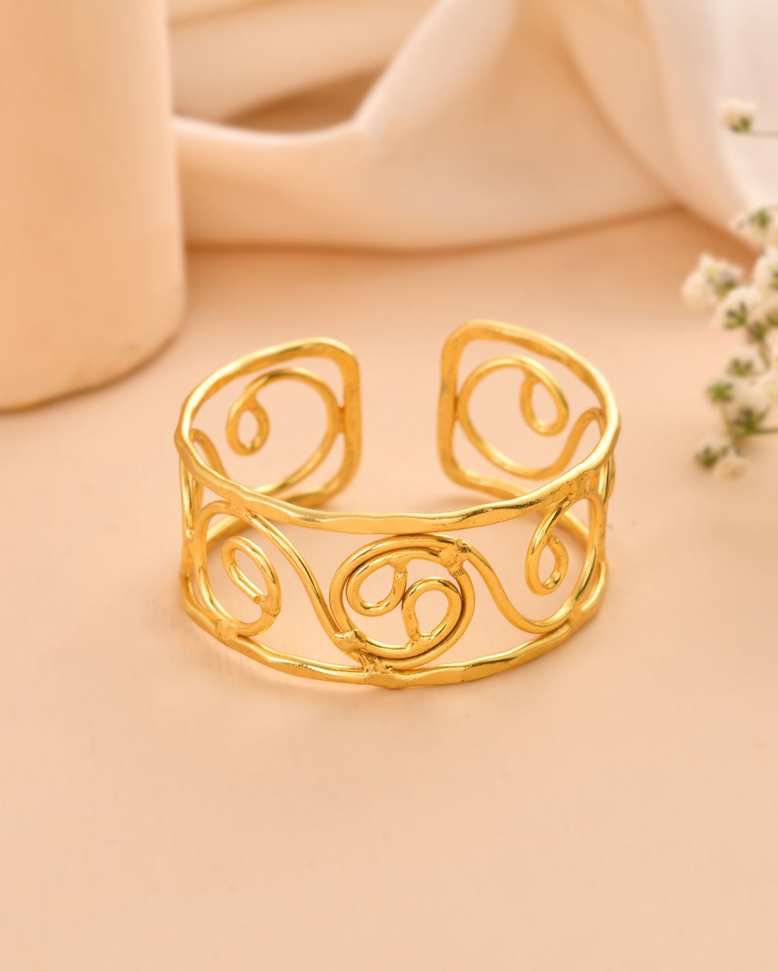 Jewels Nest Gold-Tone Spiral Open Cuff Bracelet For Women - Distacart