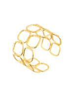 Thumbnail for Jewels Nest Gold-Tone Geometric Link Cuff Bracelet For Women - Distacart
