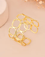 Thumbnail for Jewels Nest Gold-Tone Geometric Link Cuff Bracelet For Women - Distacart