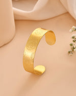 Thumbnail for Jewels Nest Gold-Tone Engraved Wide Cuff Bangle For Women - Distacart