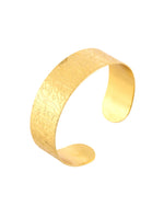 Thumbnail for Jewels Nest Gold-Tone Anti- Tarnish Textured Wide Cuff Bangle For Women - Distacart