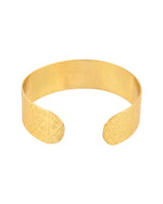 Thumbnail for Jewels Nest Gold-Tone Anti- Tarnish Textured Wide Cuff Bangle For Women - Distacart