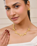 Thumbnail for Jewels Nest Gold-Tone Deer Motif Necklace & Stud Earrings Jewellery Set For Women - Distacart