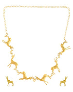 Thumbnail for Jewels Nest Gold-Tone Deer Motif Necklace & Stud Earrings Jewellery Set For Women - Distacart