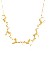 Thumbnail for Jewels Nest Gold-Tone Deer Motif Necklace & Stud Earrings Jewellery Set For Women - Distacart