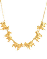 Thumbnail for Jewels Nest Gold-Tone Elephant Motif Necklace & Stud Earrings Set For Women | Animal Theme Statement Jewellery - Distacart