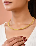Thumbnail for Jewels Nest Gold-Tone Textured Collar Necklace For Women | Minimal Statement Chain Jewellery - Distacart