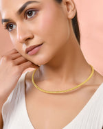 Thumbnail for Jewels Nest Gold-Tone Textured Collar Necklace For Women | Minimal Statement Chain Jewellery - Distacart