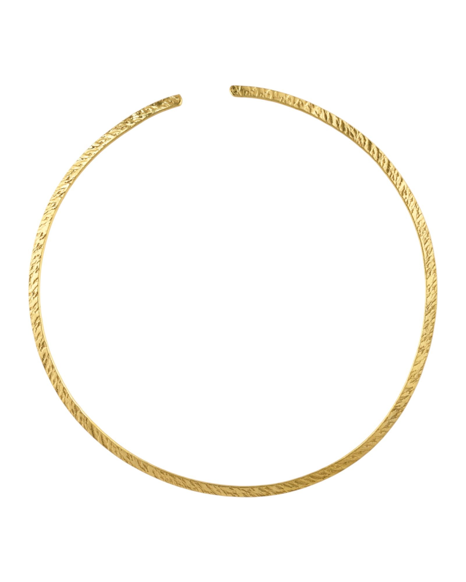 Jewels Nest Gold-Tone Textured Collar Necklace For Women | Minimal Statement Chain Jewellery - Distacart