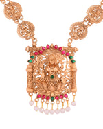 Thumbnail for Jewels Nest Gold-Tone Lakshmi Temple Long Necklace Set With Earrings - Distacart