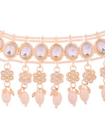 Thumbnail for Jewels Nest Gold-Tone Kundan Choker Necklace Set With Pearl Drops & Maang Tikka - Distacart