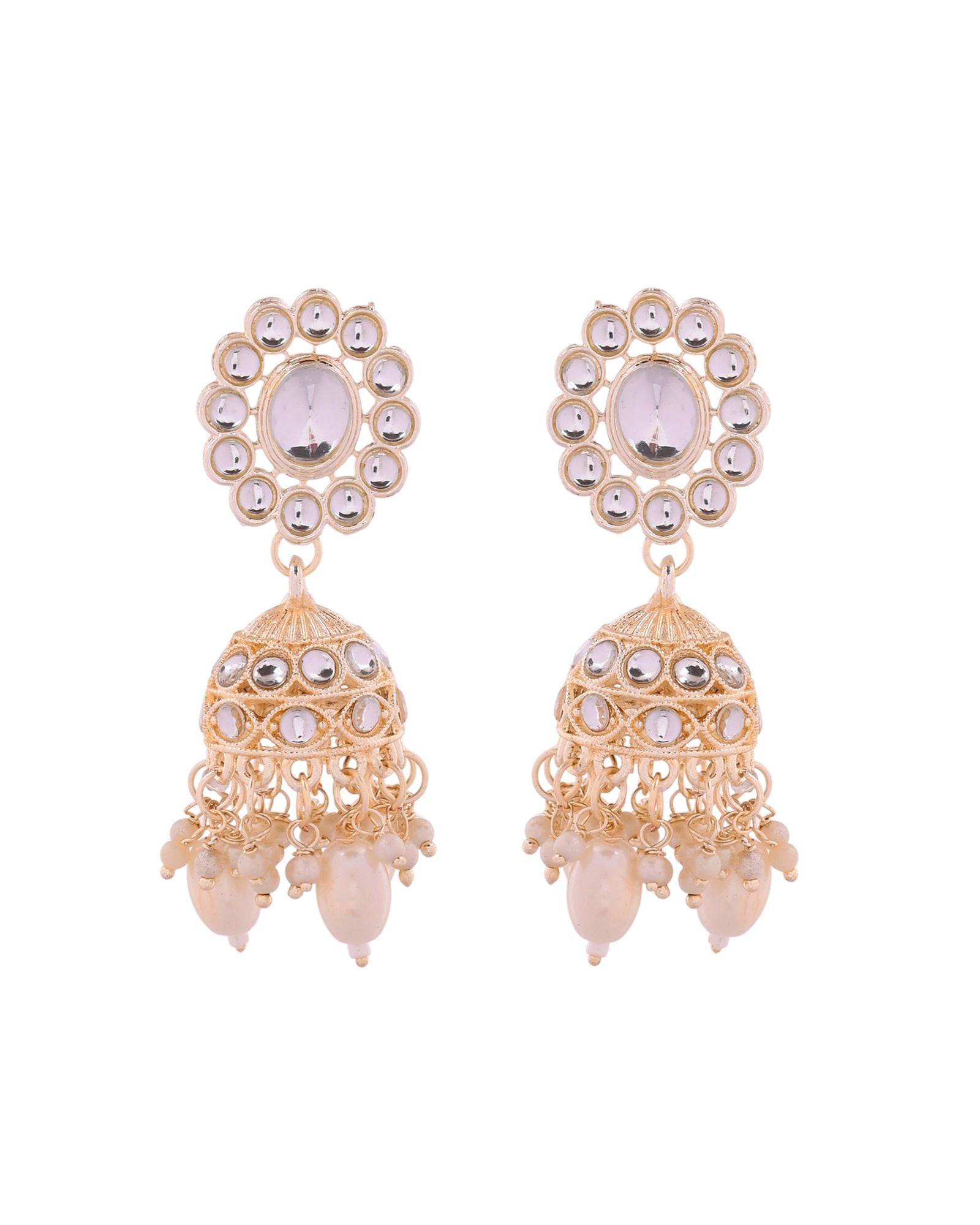 Jewels Nest Gold-Tone Kundan Choker Necklace Set With Pearl Drops & Maang Tikka - Distacart