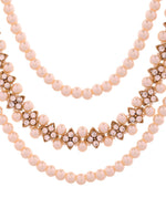 Thumbnail for Jewels Nest Gold-Tone Layered Pearl Long Necklace With Crystal Motifs And Drop Earrings - Distacart