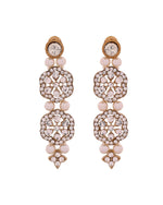 Thumbnail for Jewels Nest Gold-Tone Layered Pearl Long Necklace With Crystal Motifs And Drop Earrings - Distacart