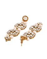 Thumbnail for Jewels Nest Gold-Tone Layered Pearl Long Necklace With Crystal Motifs And Drop Earrings - Distacart