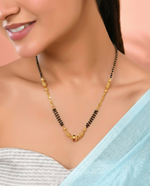Thumbnail for Jewels Nest Gold-Tone Black Beaded Mangalsutra Necklace With Filigree Center Design - Distacart