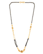Thumbnail for Jewels Nest Gold-Tone Black Beaded Mangalsutra Necklace With Filigree Center Design - Distacart