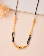 Thumbnail for Jewels Nest Gold-Tone Black Beaded Mangalsutra Necklace With Filigree Center Design - Distacart