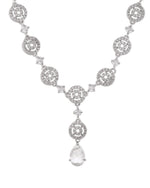 Thumbnail for Jewels Nest Silver-Plated And Crystal Drop Necklace Set With Matching Earrings - Distacart