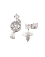 Thumbnail for Jewels Nest Silver-Plated And Crystal Drop Necklace Set With Matching Earrings - Distacart