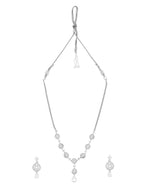 Thumbnail for Jewels Nest Silver-Plated And Crystal Drop Necklace Set With Matching Earrings - Distacart