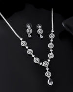 Thumbnail for Jewels Nest Silver-Plated And Crystal Drop Necklace Set With Matching Earrings - Distacart