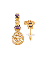 Thumbnail for Jewels Nest Gold-Plated American Diamond (Ad) Purple Stone Teardrop Necklace Set With Matching Earrings - Distacart