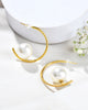Jewels Nest Golden Halo Pearl Hoops - Distacart