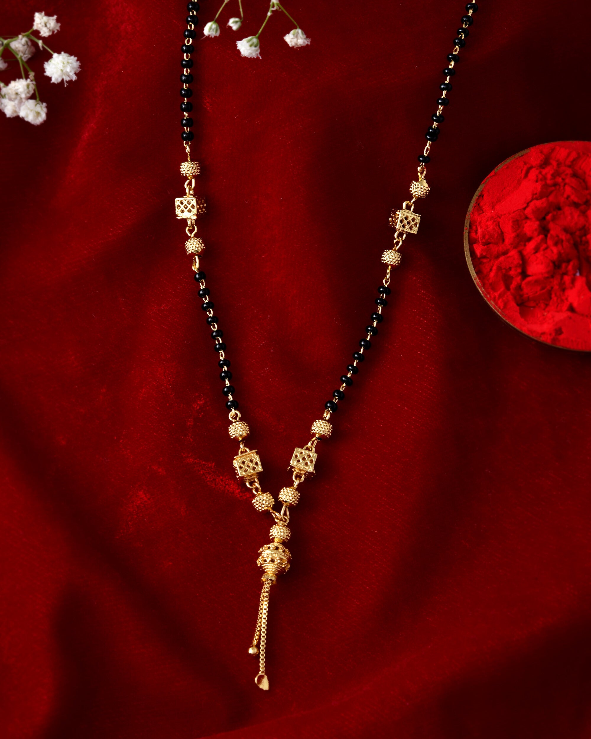 Jewels Nest Traditional Gold-Polished Double-Strand Mangal Sutra - Distacart