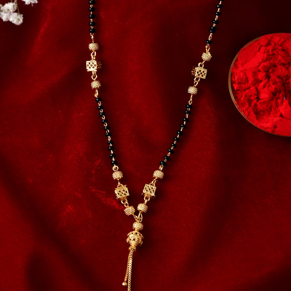 Jewels Nest Traditional Gold-Polished Double-Strand Mangal Sutra - Distacart