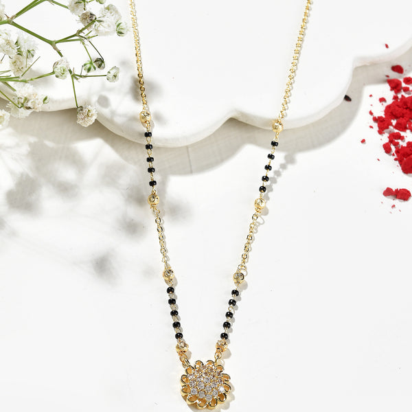 Jewels Nest Floral Bloom Gold-Polished Mangal Sutra - Distacart