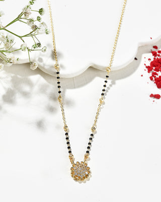 Jewels Nest Floral Bloom Gold-Polished Mangal Sutra - Distacart