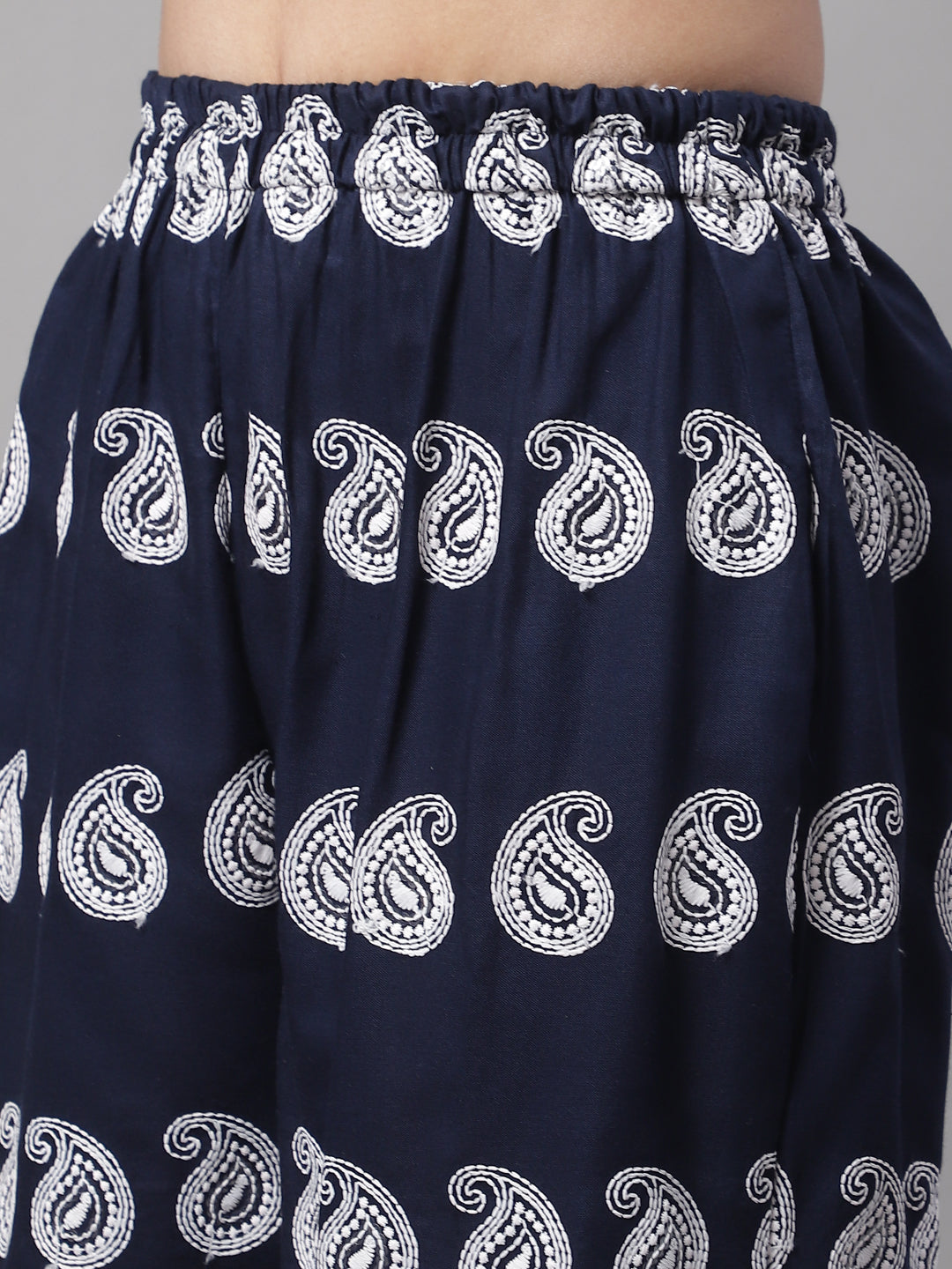 Jainish Women's Embroidered and Sequin work Co-ords - Navy Blue - Distacart