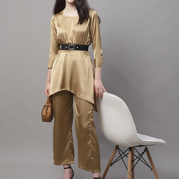 Jainish Women's stylish Co-ords with belt - JGolden - Distacart