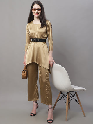 Jainish Women's stylish Co-ords with belt - JGolden - Distacart