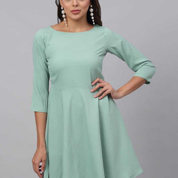Jainish Women's Green A-Line Dress - Distacart
