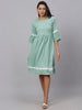Jainish Women's Green Solid Fit & Flare Dress - Distacart