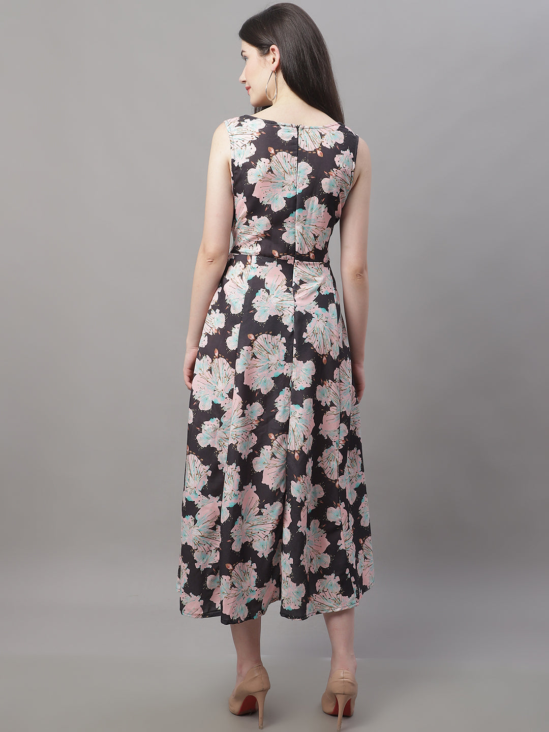 Jainish Women's Black Printed A-Line Dresses - Distacart