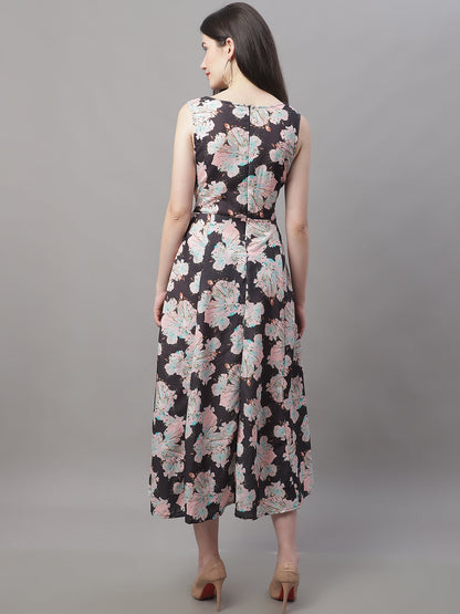 Jainish Women's Black Printed A-Line Dresses - Distacart